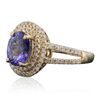 Image 2 : 14KT Yellow Gold 1.54ct Tanzanite and Diamond Ring