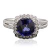 Image 1 : 14KT White Gold 2.76ct Sapphire and Diamond Ring