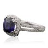 Image 2 : 14KT White Gold 2.76ct Sapphire and Diamond Ring