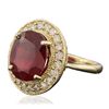 Image 2 : 14KT Yellow Gold 6.94ct Ruby and Diamond Ring