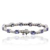 Image 2 : 14KT White Gold 6.48ctw Tanzanite and Diamond Bracelet