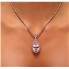 Image 2 : 14KT Rose Gold 32.47ct GIA Certified Kunzite and Diamond Pendant With Chain