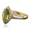 Image 2 : 14KT Yellow Gold 1.85ct Tsavorite and Diamond Ring