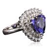Image 2 : 14KT White Gold 5.15ct Tanzanite and Diamond Ring