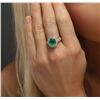 Image 2 : 14KT Yellow Gold 2.13ct Emerald and Diamond Ring