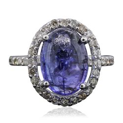 14KT White Gold 7.09ct Tanzanite and Diamond Ring