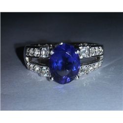 3.810g Ring of Amethyst and Cz 925 Sterling Silver