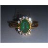 Image 1 : 4.140g Ring Made in 18kt 3.902g Gold, 0.11 Ctw Diamond, 1.08 Ctw Emerald