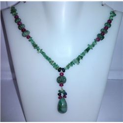 133.70 Ct Necklace of Ruby,Sapphire and Emerald Sterling 925 Silver