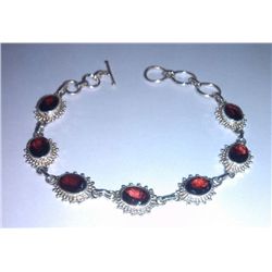 11.030g Bracelet of Garnet Sterling 925 Silver