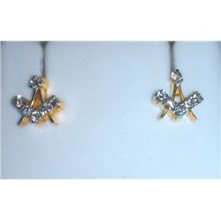 3.03g Earring Made of 18Kt Gold ,0.39 Ct Diamond