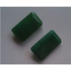 Natural African Emerald Beryl Pair 33.40 Ct Rectangular Cut Stone