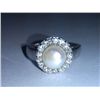 4.280g Ring of Pearl and CZ Sterling 925 Silver