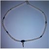 56.20 Ct Necklace of Pearl,Emerald and Tanzanite Sterling 925 Silver