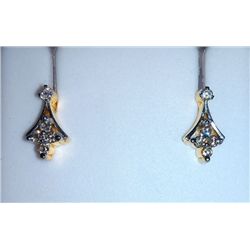 2.83g Earring Made of 14Kt Gold ,0.24 Ct Diamond