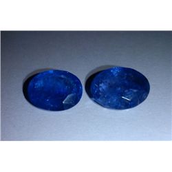 Natural African Tanzanite Pair of 11.20 Ctw Oval Cut Stones
