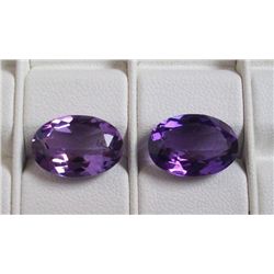 Natural Brazil Amethyst Pair 5.25 Ct Oval Cut Stones