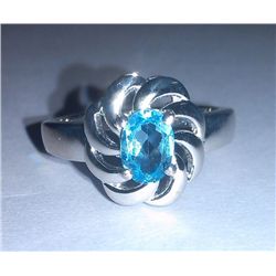 3.390g Ring of Blue Topaz Sterling 925 Silver