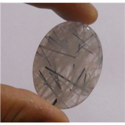 Beautiful Natural 70.90 Ct Black Rutile Oval Shape Cabochon Gemstone