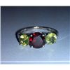 Image 1 : 2.110g Ring of Peridot and Garnet Sterling 925 Silver