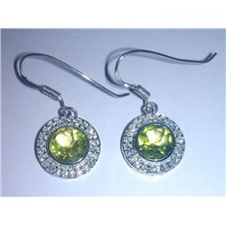 4.220g Earring of Peridot and CZ Sterling 925 Silver