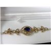 Image 2 : Large Sapphire Earrings Bracelet - Sterling Silver