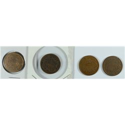 LOT OF ( 4 ) 2 CENT PIECES: 1864, 65, 67 AND 1870 KEY DATE,