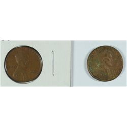 LOT OF ( 2 ) 1924-D LINCOLN CENTS: GOOD AND FINE