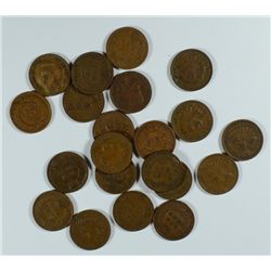 LOT OF ( 21 ) 1909 INDIAN HEAD CENTS: GOOD TO VF,  GOOD BID IS $189.00