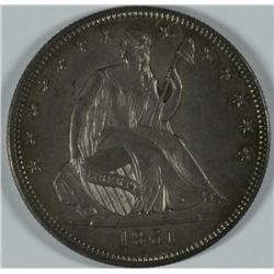 1861 SEATED LIBERTY HALF DOLLAR MS-63 NICE COLOR