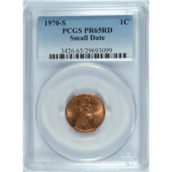 1970-S PROOF LINCOLN CENT (SMALL DATE) PCGS PR-65 RD