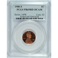 1980-S PROOF LINCOLN CENT PCGS PR-69 RD DCAM