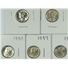 Image 1 : (5) 1937 MERCURY DIMES (GEM BU'S)