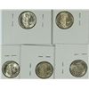 Image 2 : (5) 1937 MERCURY DIMES (GEM BU'S)