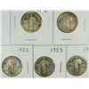 Image 1 : (5) STANDING LIBERTY QUARTERS (17 I, 18-D, 20, 25, 26)