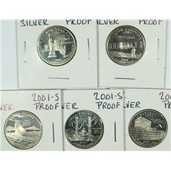 SET OF 2001-S SILVER PROOF STATEHOOD QUARTERS