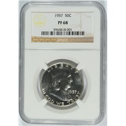 1957 FRANKLIN HALF DOLLAR, NGC PROOF-68!!