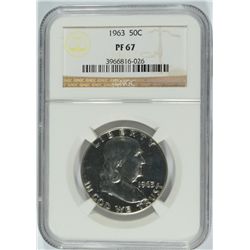 1963 FRANKLIN HALF DOLLAR, NGC PROOF-67