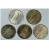 Image 2 : ( 5 ) DIFFERENT NICE CIRC. PEACE DOLLARS: 1922-P&D, 1923, 1924, AND 1926-S