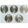 Image 1 : ( 5 ) CHOICE BU PEACE DOLLARS: 1922, ( 2) 1923,  ( 1 ) 1924 & ( 1 ) 1925