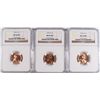 Image 1 : ( 3 ) 1957-D LINCOLN CENTS, NGC MS-66 RED GEMS