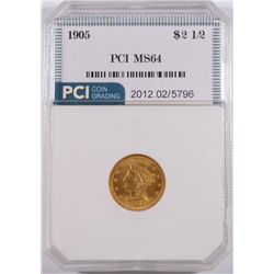1905 $2.50 GOLD, PCI MS-64  PRETTY!