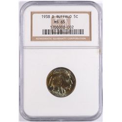 1938-D BUFFALO NICKEL NGC MS-65 SUPER TONING