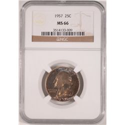 1957 WASHINGTON QUARTER NGC MS-66 GREAT COLOR