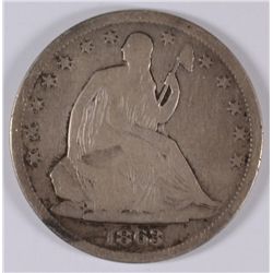 1863-S SEATED LIBERTY HALF DOLLAR FINE