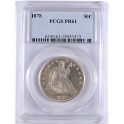 1878 SEATED LIBERTY HALF DOLLAR PCGS PR-61