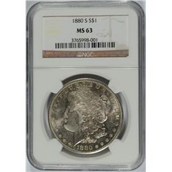 1880-S MORGAN SILVER DOLLAR NGC MS-63