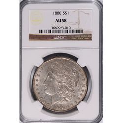 1880 MORGAN DOLLAR NGC AU-58