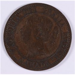 1858 CANADIAN LARGE CENT, VF/XF  RARE!