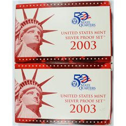 ( 2 ) 2003 SILVER PROOF SETS IN ORIGINAL PACKAGING